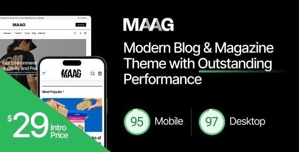 Maag Modern Blog & Magazine Theme with Outstanding Performance Nulled Free Download